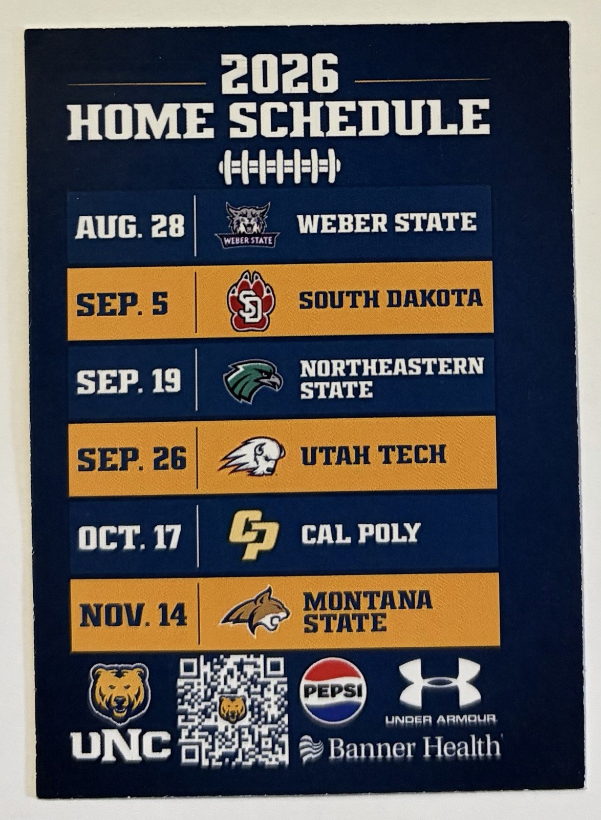 2026 NORTHERN COLORADO BEARS Schedule 🏈 College Football Sked ‼️COOL HOME CARD 2026 NORTHERN COLORADO BEARS Schedule 🏈 College Football Sked ‼️COOL HOME CARD