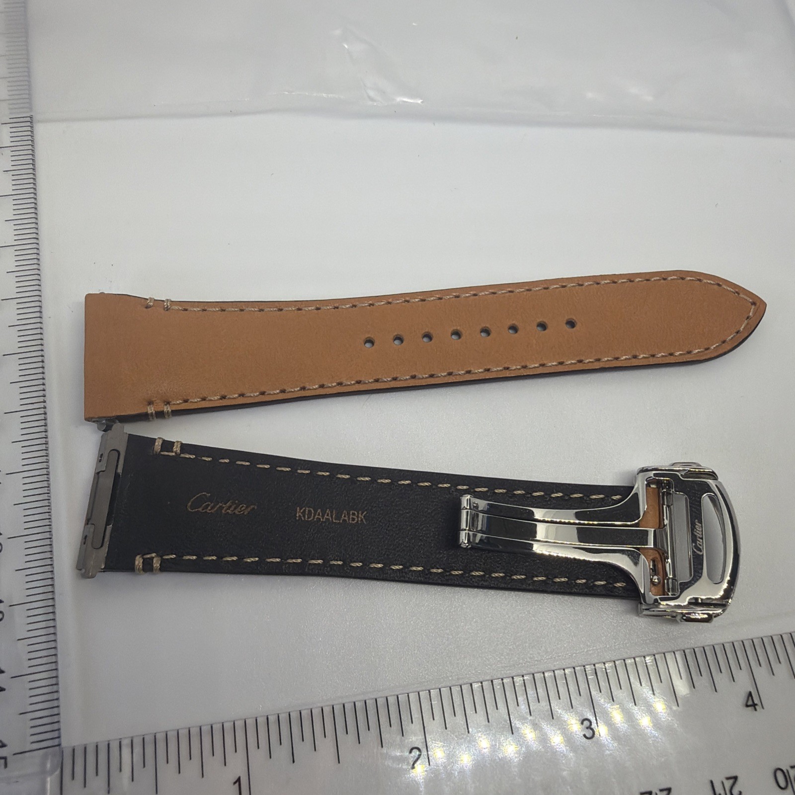 Genuine Cartier Santos WSSA0018 Large Leather Strap Deployant Clasp OEM New