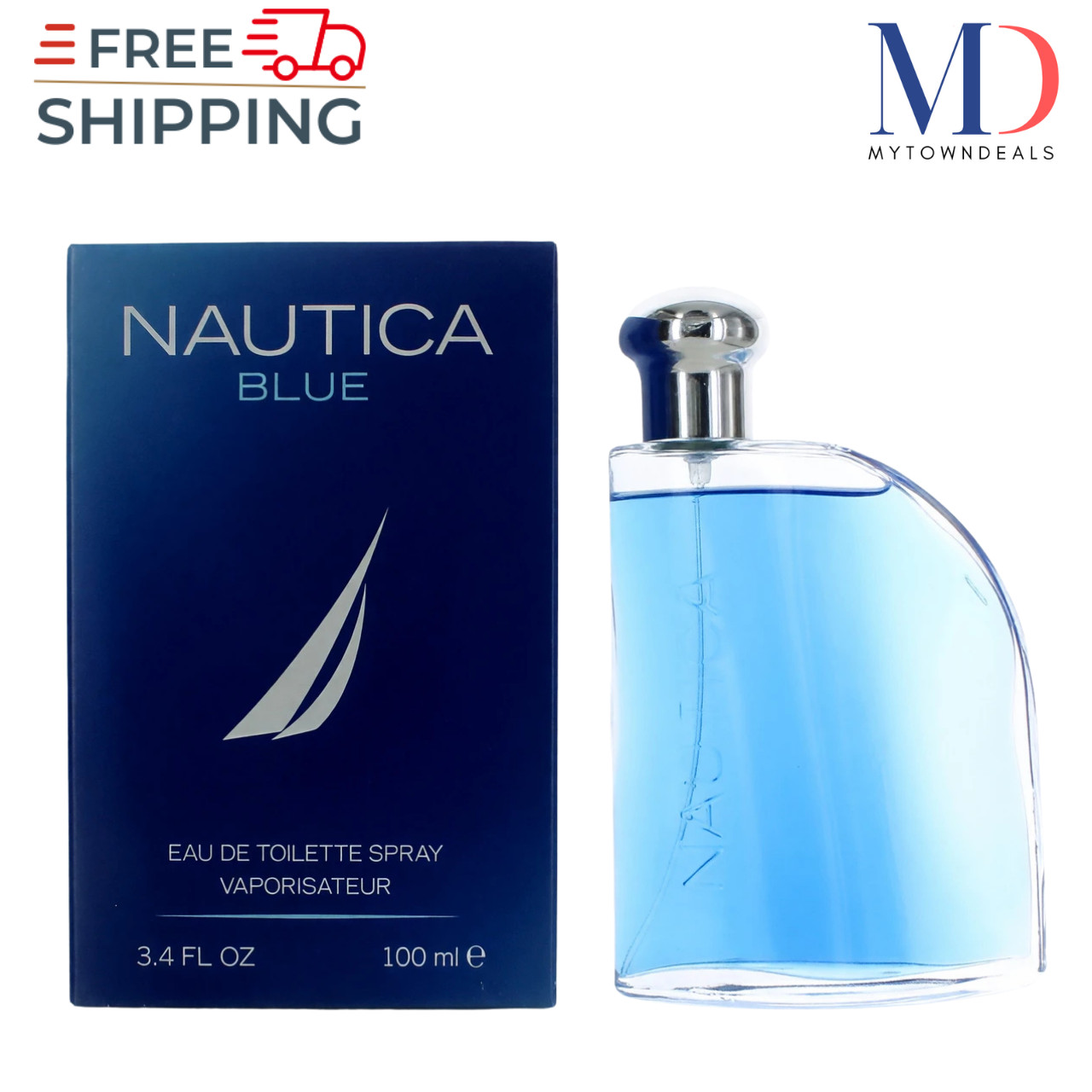 Nautica Blue Cologne Spray for Men 3.4 oz EDT - Brand New Box
