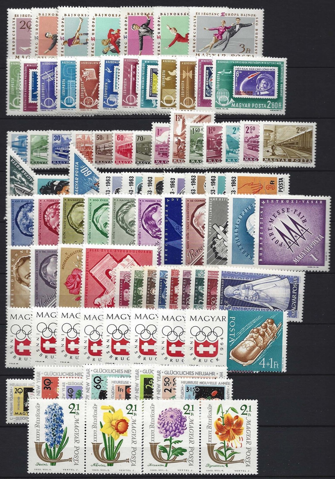 HUNGARY - 1963.Full Year Set with Souvenir Sheets MNH 75 EUR HUNGARY - 1963.Full Year Set with Souvenir Sheets MNH 75 EUR