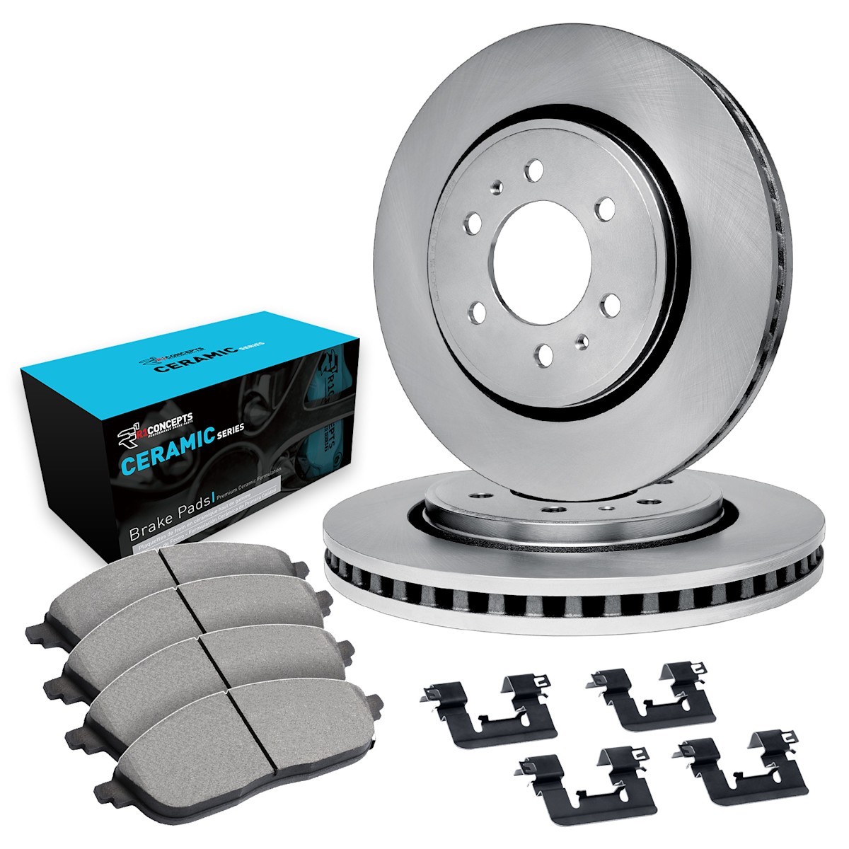 WFWH1-72025 R1 Concepts Brake Disc and Pad Kits 2-Wheel Set Front for Raider