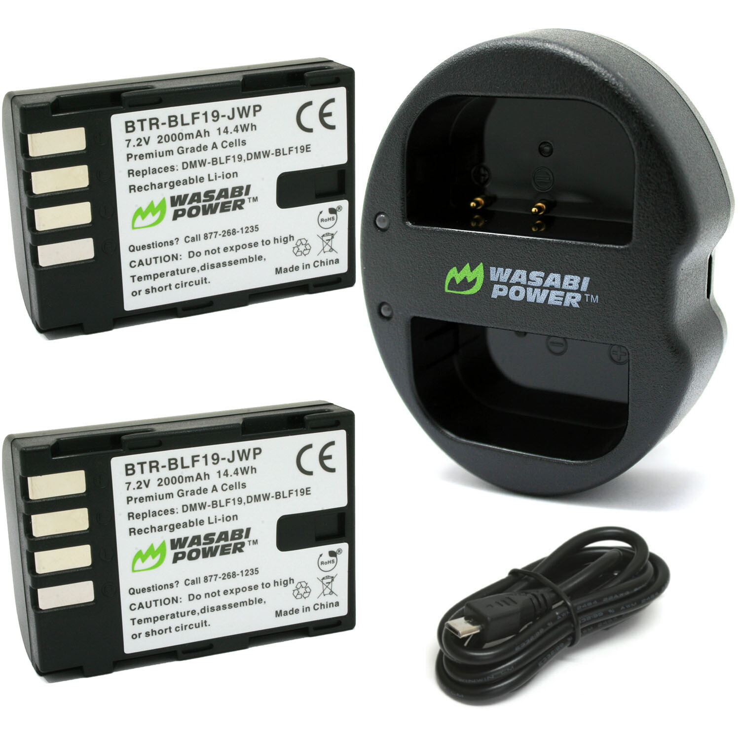 Wasabi Power Battery (2-Pack) and Dual Charger for Panasonic DMW-BLF19 Wasabi Power Battery (2-Pack) and Dual Charger for Panasonic DMW-BLF19