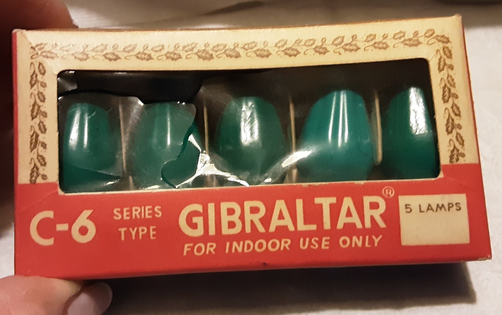 GIBRALTER LAMPS Vintage Replacement Bulbs C6 Green NOS Box Of 5 Mini Base GIBRALTER LAMPS Vintage Replacement Bulbs C6 Green NOS Box Of 5 Mini Base