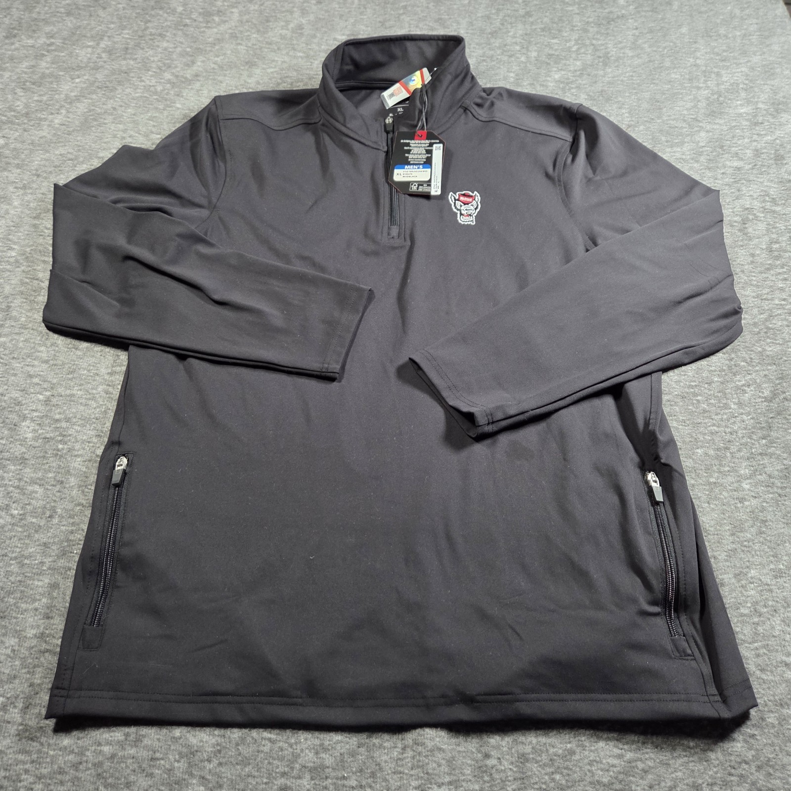Antigua NC State Perilous Quarter Zip Pullover NWT Mens XL Black Performance Antigua NC State Perilous Quarter Zip Pullover NWT Mens XL Black Performance