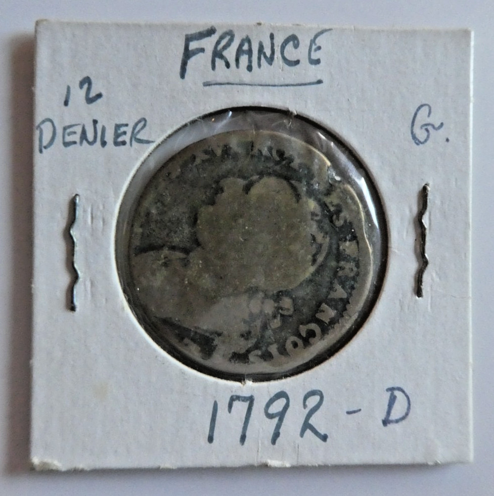 1792 France 12 Deniers FRANÇOIS type