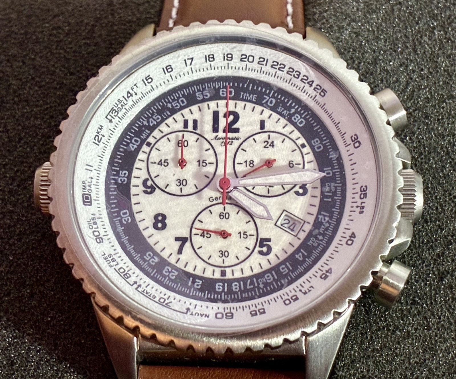 NOB Aeromatic 1912 Model A1295 - NAVI Flight Computer Chronograph (Germany)