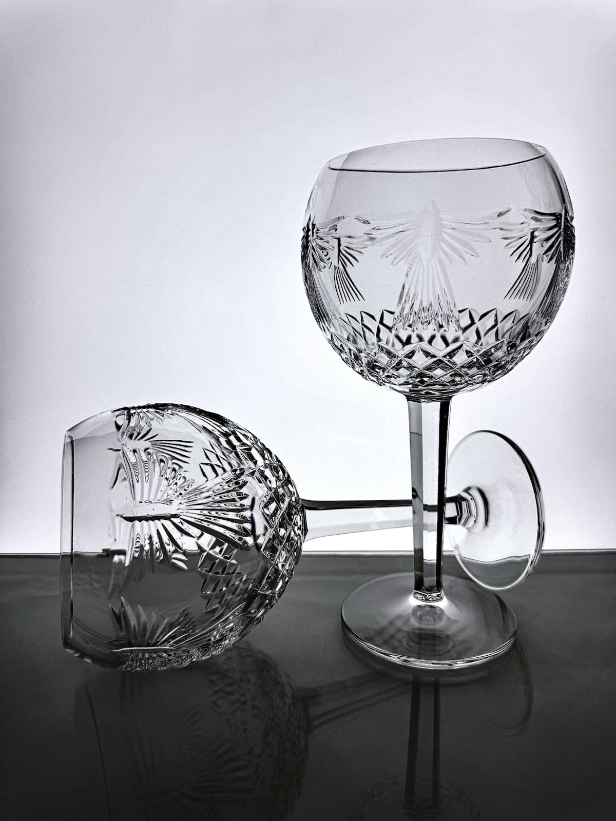 Waterford Millennium “Peace” - Toasting/ Balloon Wine Glasses 8”, Set of 2
