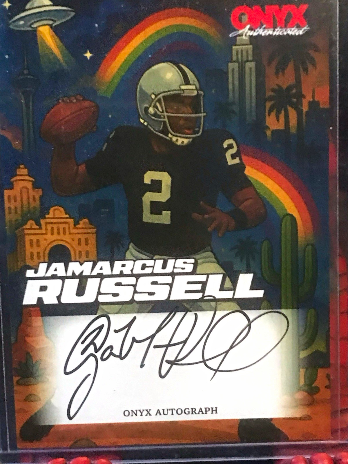 Onyx Authenticated 2025 JaMarcus Russell Oakland Raiders Auto #2 Leaf