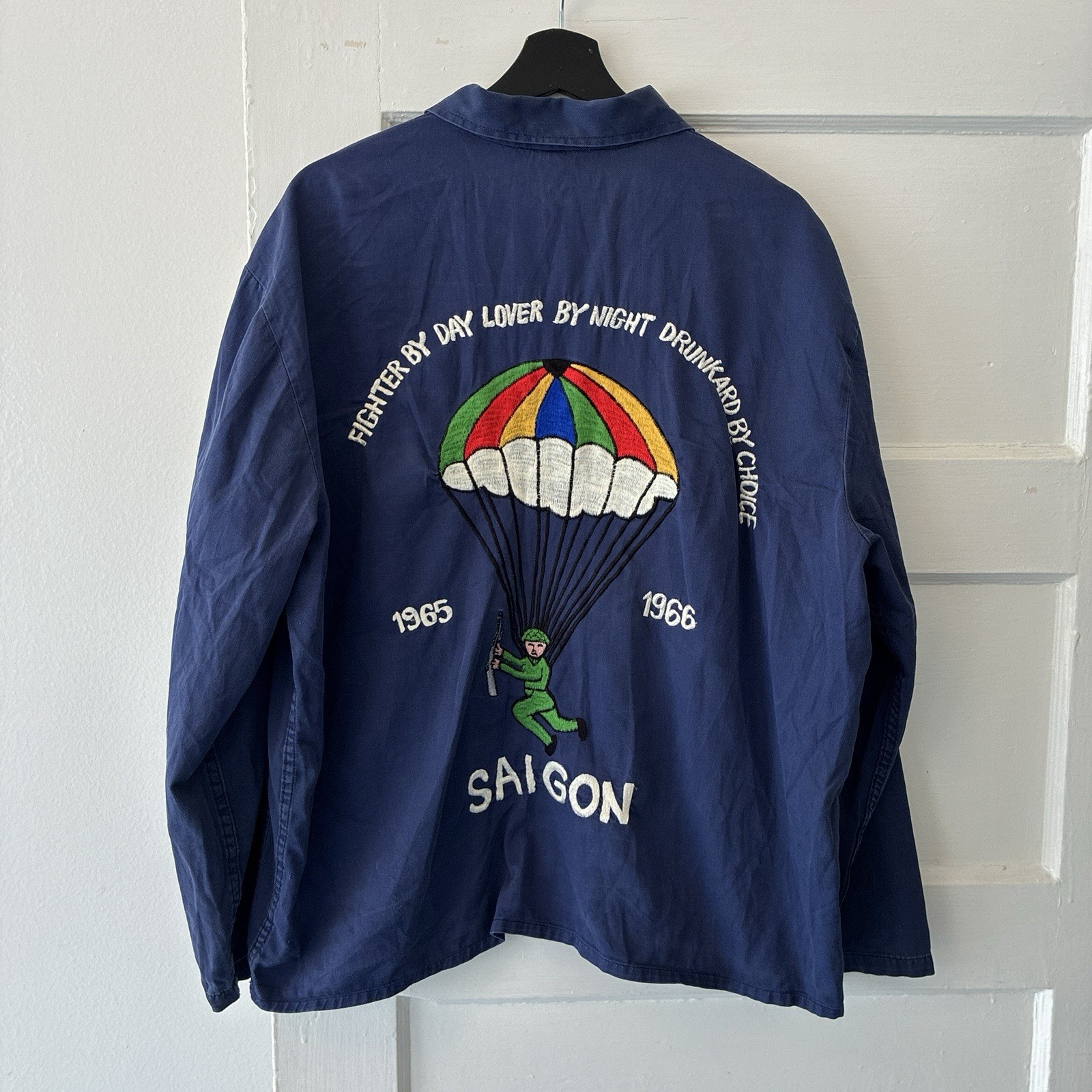 Vintage 1965-66 Vietnam War Saigon Paratrooper Souvenir Chore Jacket Large Xl