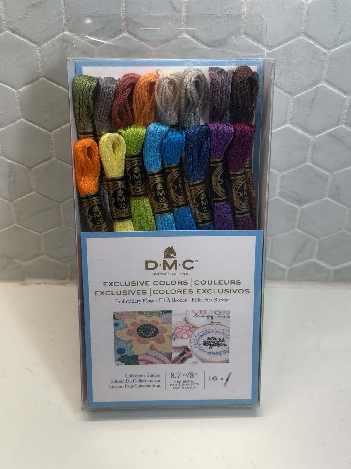 DMC Floss Pack - EXCLUSIVE COLORS Package of 16 Skeins - New, Sealed