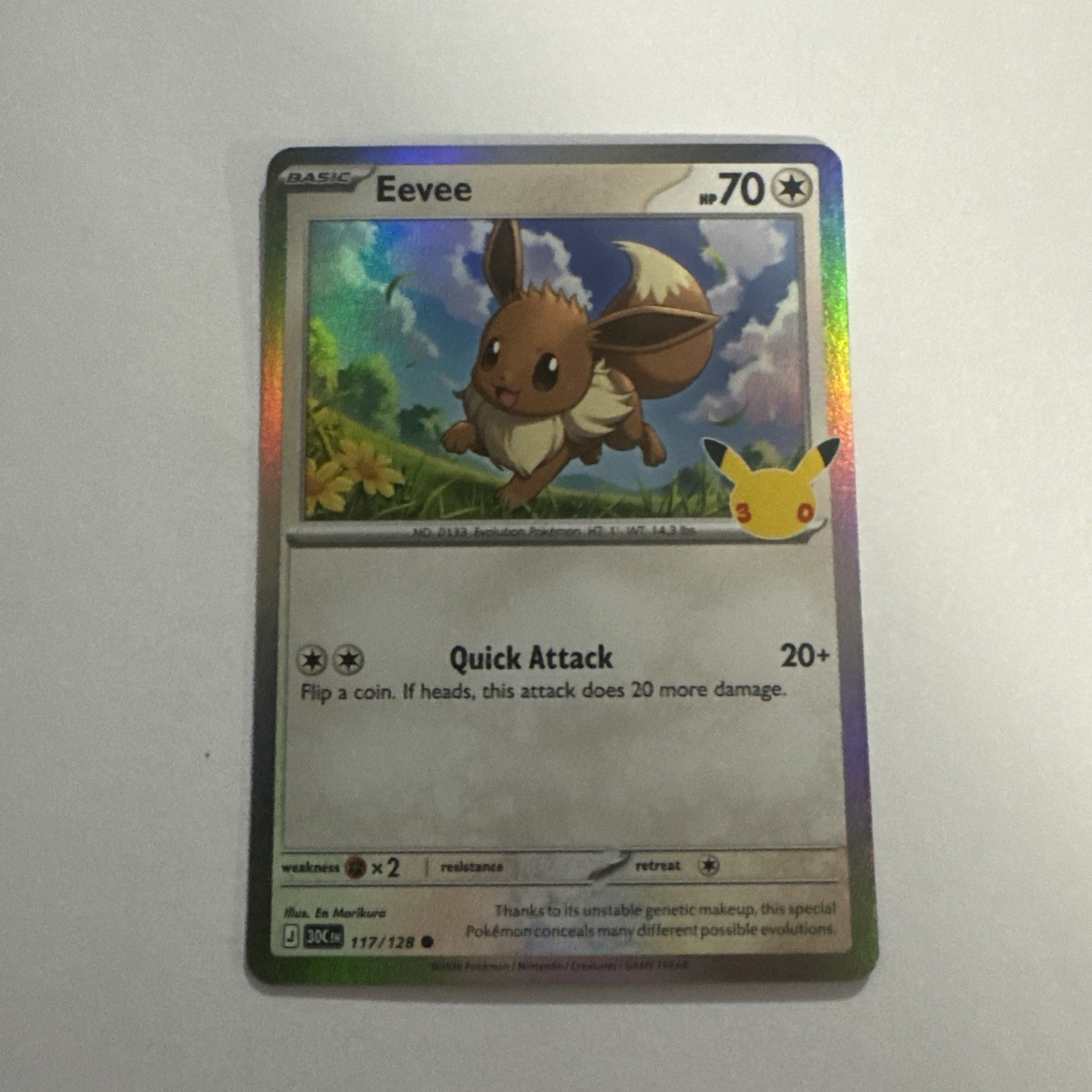Eevee 117/128 Holo 30th Celebration 30th Anniversary Pokemon TCG 2026 NM Eevee 117/128 Holo 30th Celebration 30th Anniversary Pokemon TCG 2026 NM