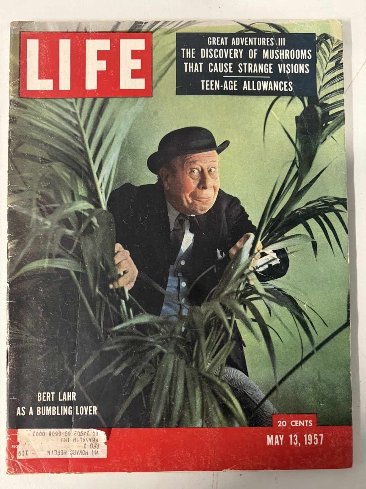 LIFE MAGAZINE - MAY 13, 1957 - BERT LAHR - MAGIC MUSHROOM LIFE MAGAZINE - MAY 13, 1957 - BERT LAHR - MAGIC MUSHROOM