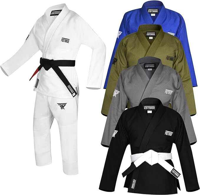 FISTRAGE Jiu Jitsu Gi Patch BJJ Brazilian Suite for Adult MMA Uniform with Belt