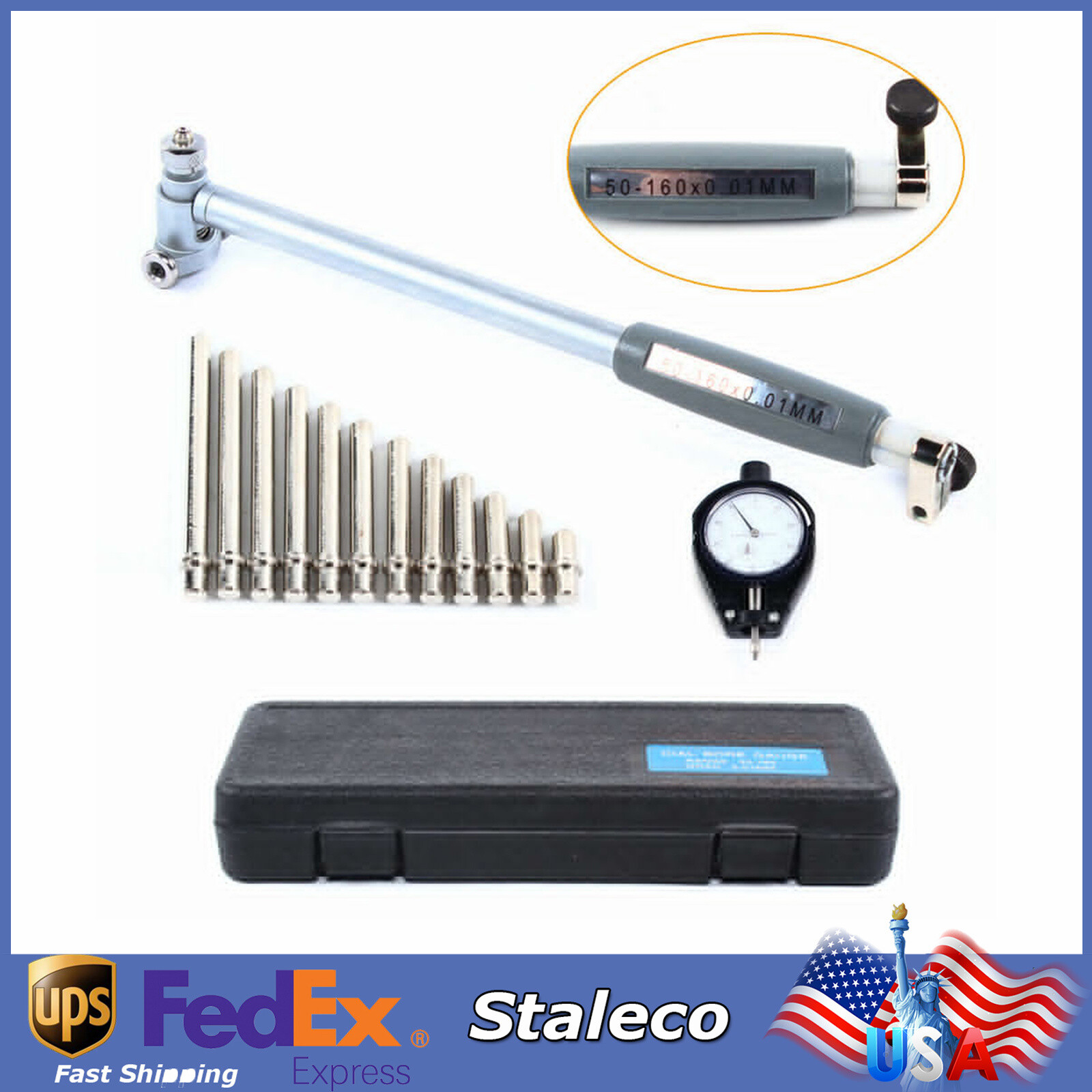 Dial Bore Gauge Engine Cylinder Gage Indicator Measuring Micrometer Tool 0.01mm