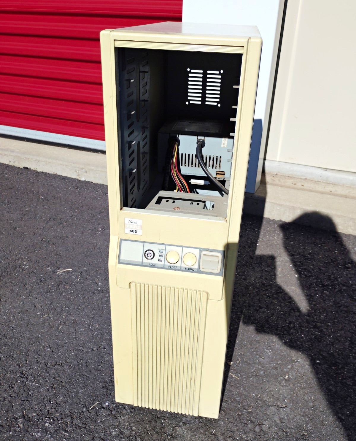 Vintage 386 486 AT Full Tower PC Computer Case Turbo Key Lock w/ AT Power Supply