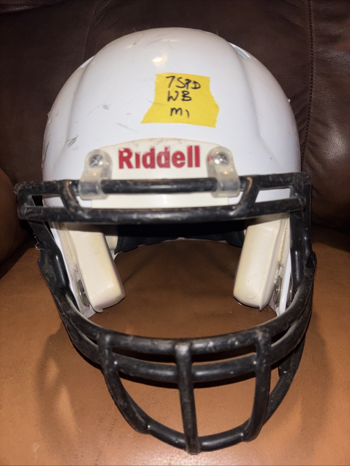 Riddell Speed Medium Football Helmet White W/ Black Face Mask