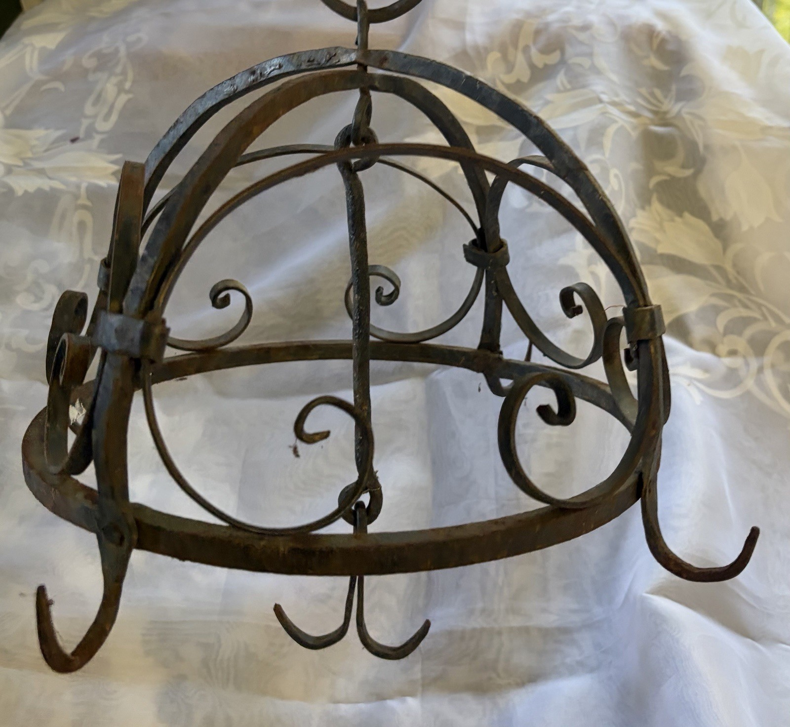 18th Century Antique Wrought Iron Hand Forged Hanging Meat/Game Rack 18th Century Antique Wrought Iron Hand Forged Hanging Meat/Game Rack