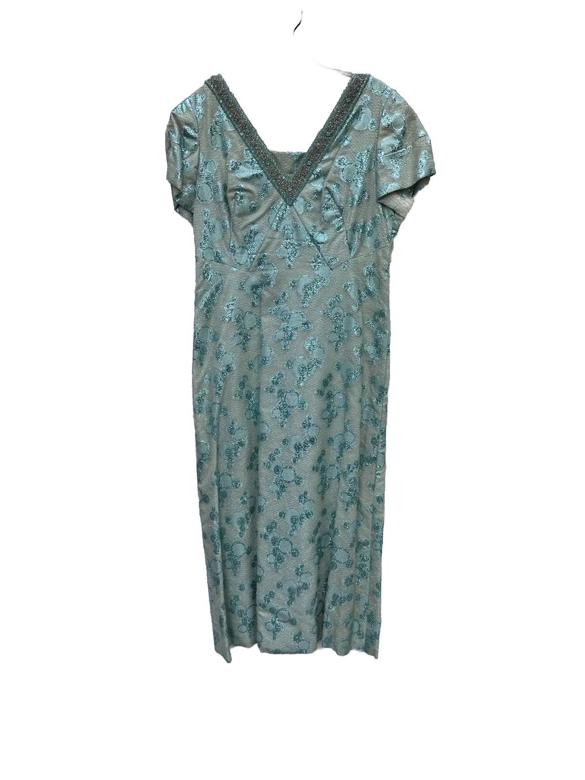 Vintage 1950\'s 1960\'s Blue Long Evening Cocktail Dress Fitted Rhinestone Jewels Vintage 1950\'s 1960\'s Blue Long Evening Cocktail Dress Fitted Rhinestone Jewels