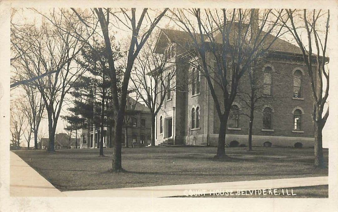 c1907 RPPC Boone County Court House Belvidere IL Illinois Real Photo P384 c1907 RPPC Boone County Court House Belvidere IL Illinois Real Photo P384
