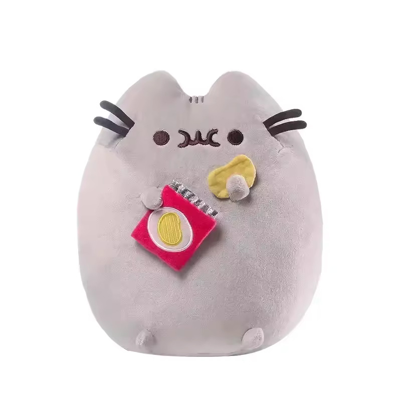 Pusheen Cat Eating Chips Plush Toy Soft Stuffed Animal Gift Pusheen Cat Eating Chips Plush Toy Soft Stuffed Animal Gift