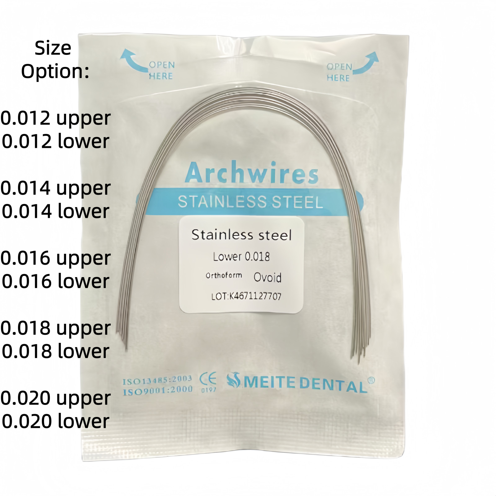 Dental Ortho Arch Wire Stainless Steel Ovoid/Natural Round Rectangular Wire