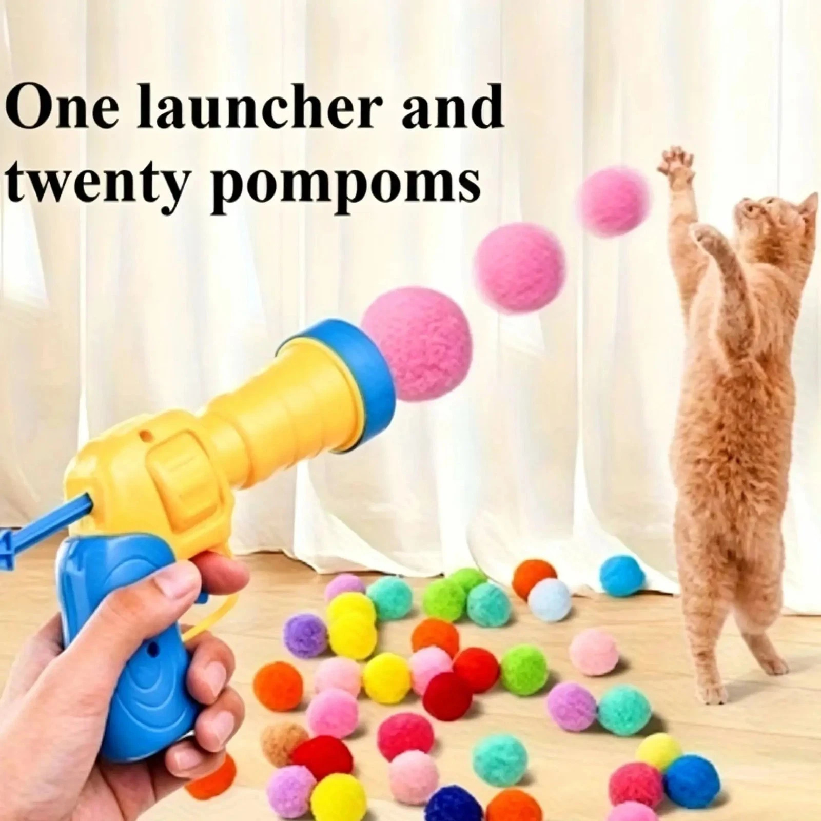 Cat Ball Toy Launcher Gun 20Pcs Cat Toys for Indoor Cats Interactive Kitten Toys Cat Ball Toy Launcher Gun 20Pcs Cat Toys for Indoor Cats Interactive Kitten Toys
