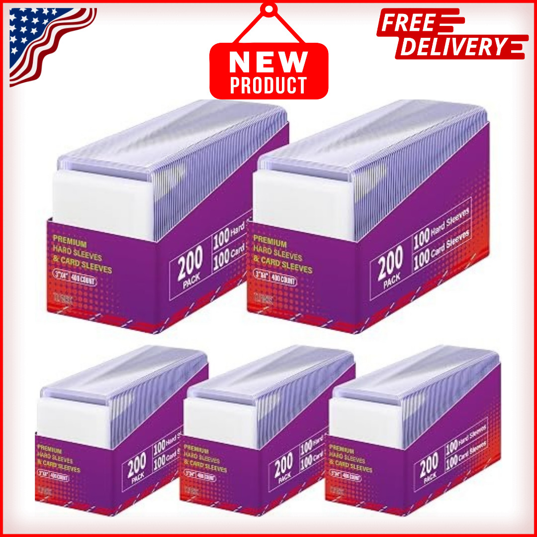 1000 Card Sleeves Top Loaders for Cards 3X4 Baseball Card Protectors Toploaders
