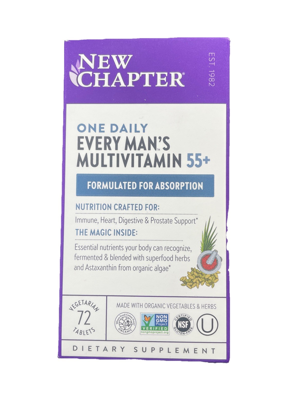New Chapter Every Man\'s One Daily 55+ Multivitamin Tablets 72 Count Exp 7/27+ New Chapter Every Man\'s One Daily 55+ Multivitamin Tablets 72 Count Exp 7/27+