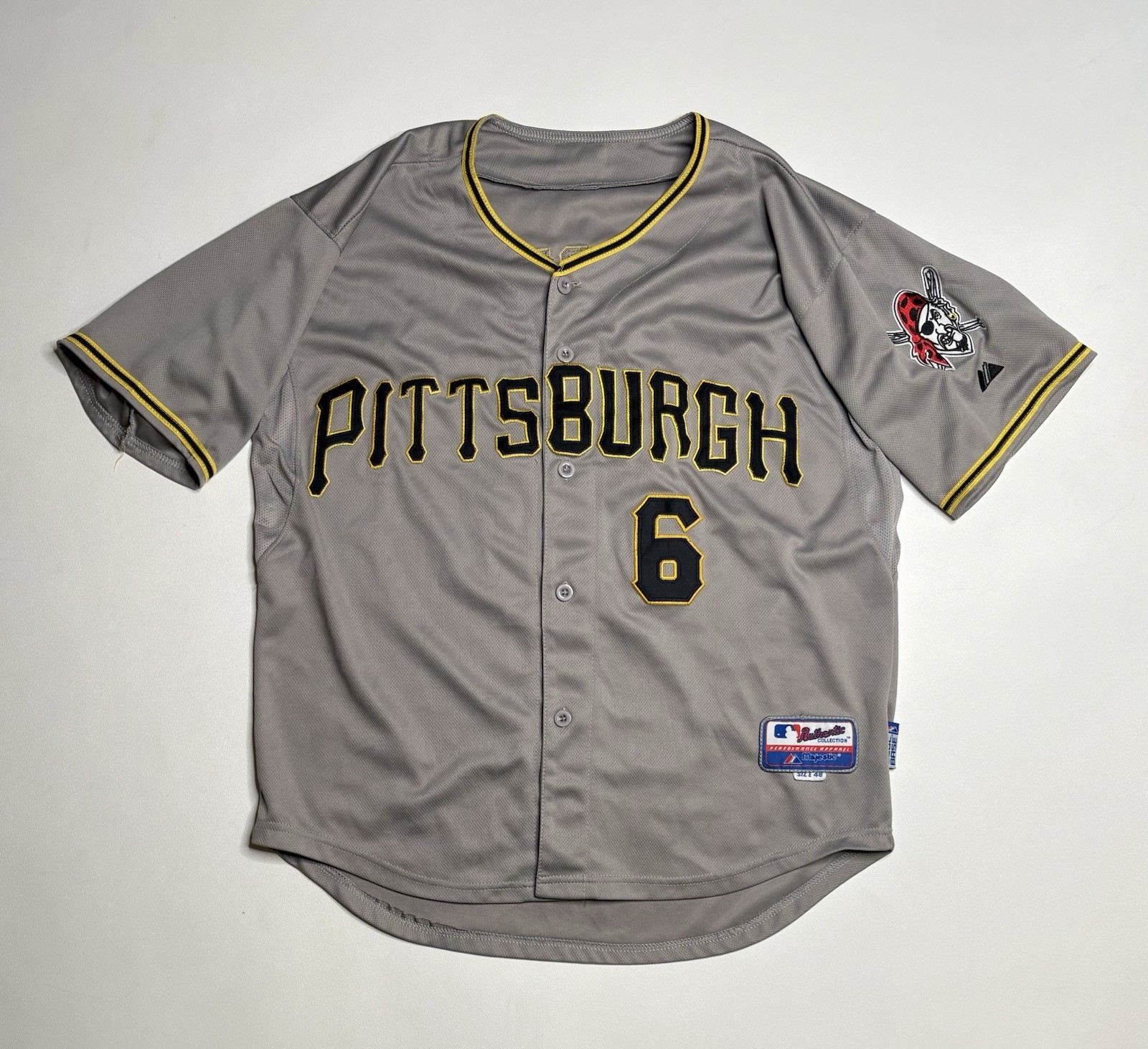 Pittsburgh Pirates Starling Marte #6 Gray Majestic Jersey Size 48