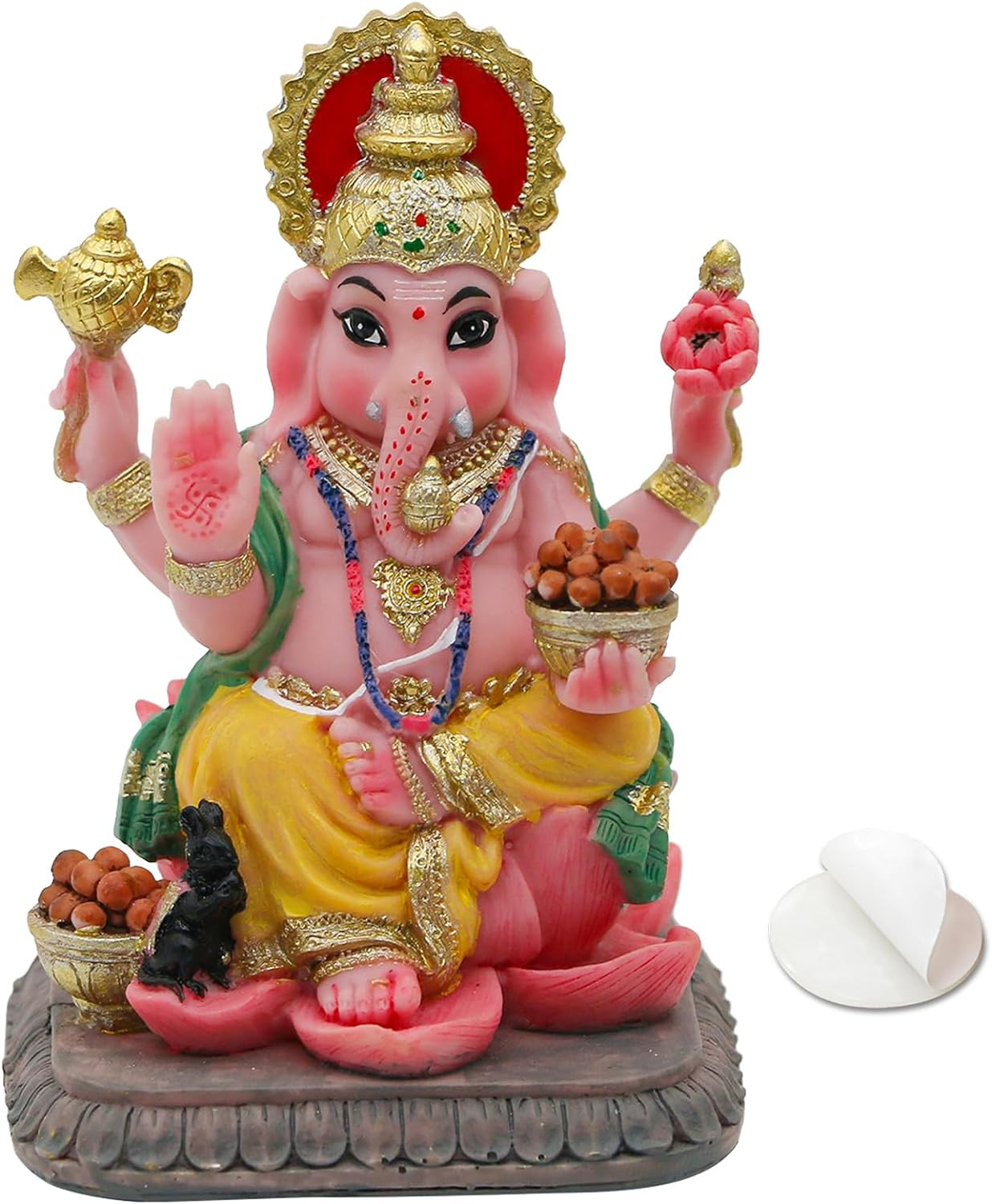 Indian God Lord Ganesha Statue - 4.1”H Multicolor Hindu Idol Ganesh Indian God Lord Ganesha Statue - 4.1”H Multicolor Hindu Idol Ganesh