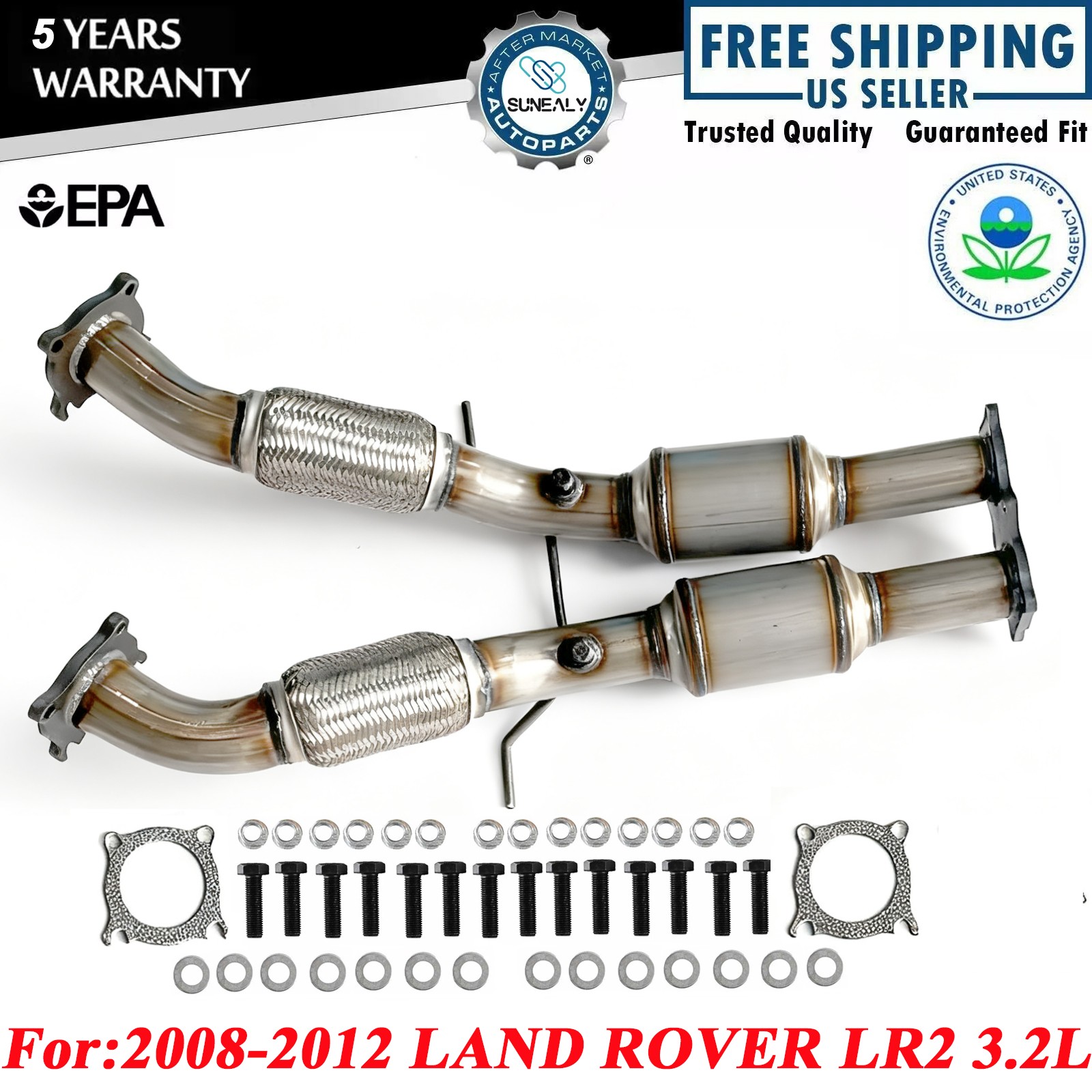 Fits: 2008-2012 LAND ROVER LR2 3.2L Flex Pipe Exhaust Catalytic Converter