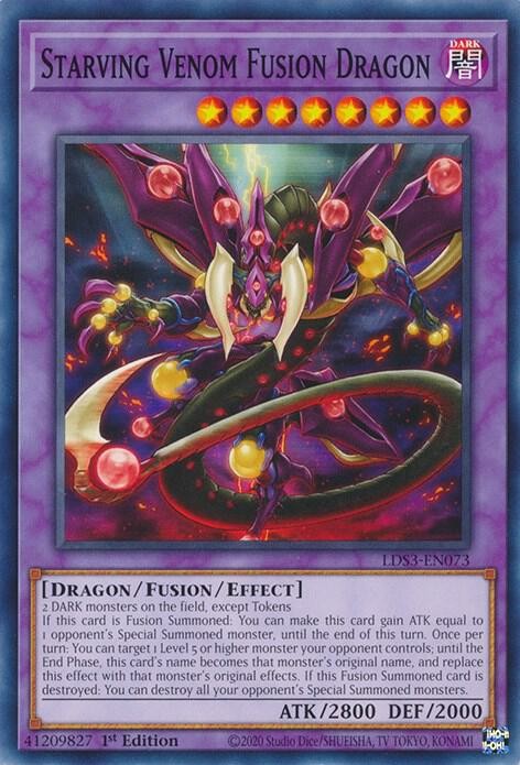 YUGIOH: 3x Starving Venom Fusion Dragon LDS3-EN073 Common NM YUGIOH: 3x Starving Venom Fusion Dragon LDS3-EN073 Common NM