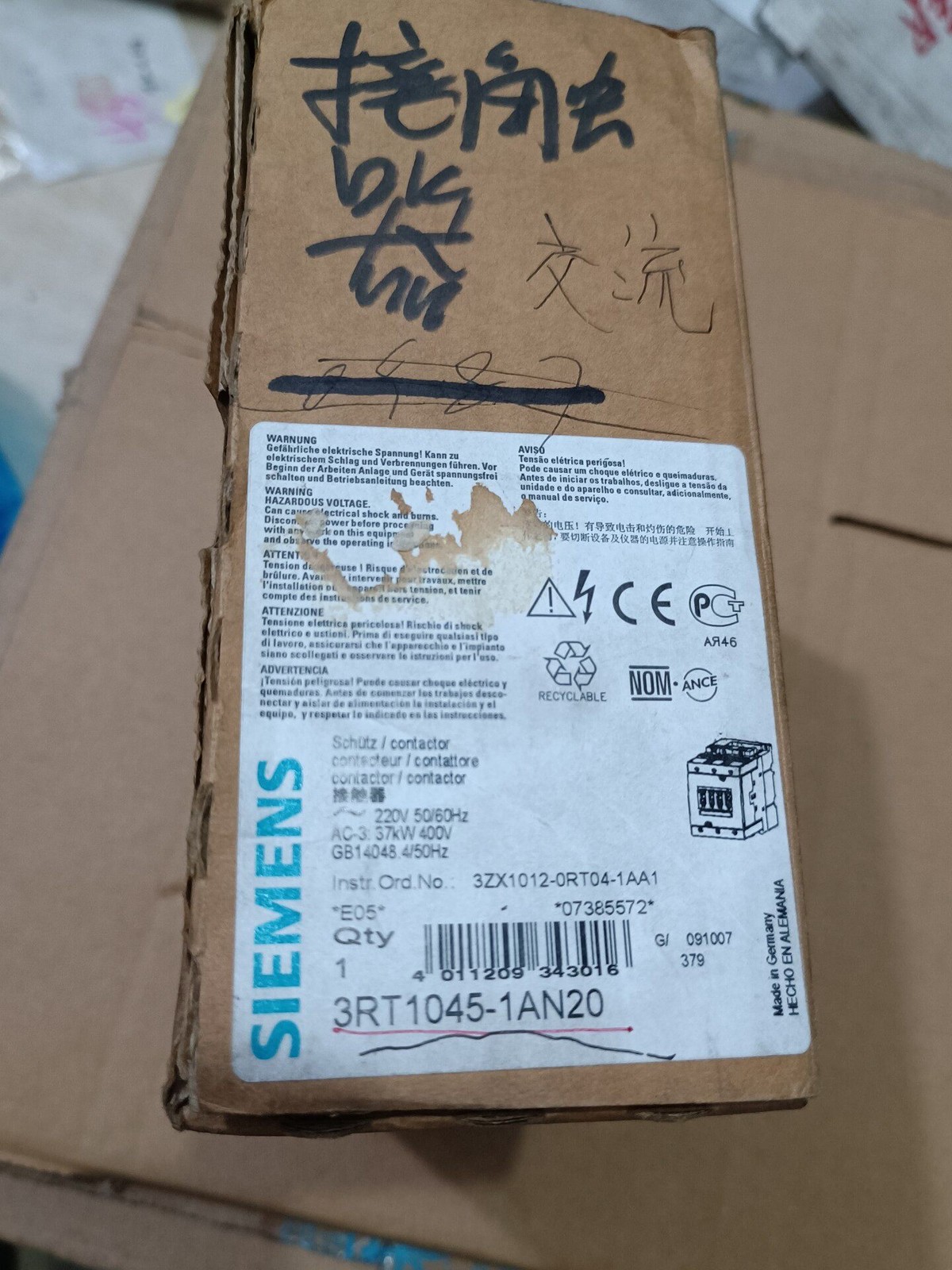 1PC New Siemens 3RT1045-1AN20 Contactor Industrial Automation Fast Shipping 1PC New Siemens 3RT1045-1AN20 Contactor Industrial Automation Fast Shipping