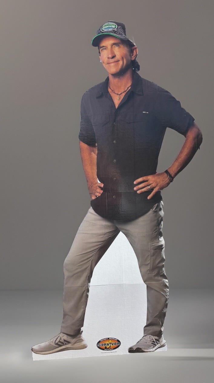 Jeff Probst CBS Survivor 6 Foot Stand Up Standee Cardboard 70’ Life Size - NICE Jeff Probst CBS Survivor 6 Foot Stand Up Standee Cardboard 70’ Life Size - NICE