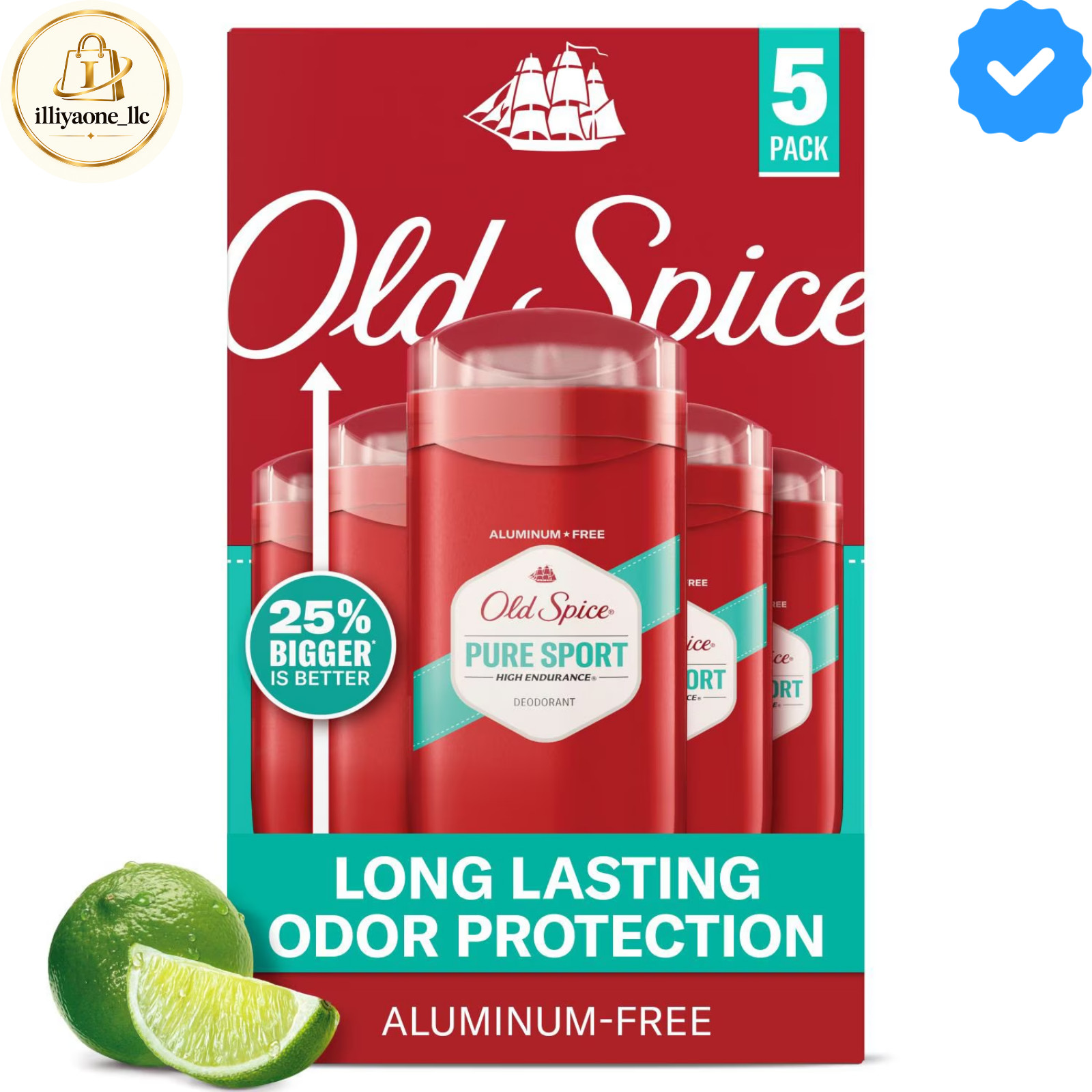 Old Spice High Endurance Deodorant, 48-Hr. Protection, Pure Sport, 3.0 oz., 5 pk