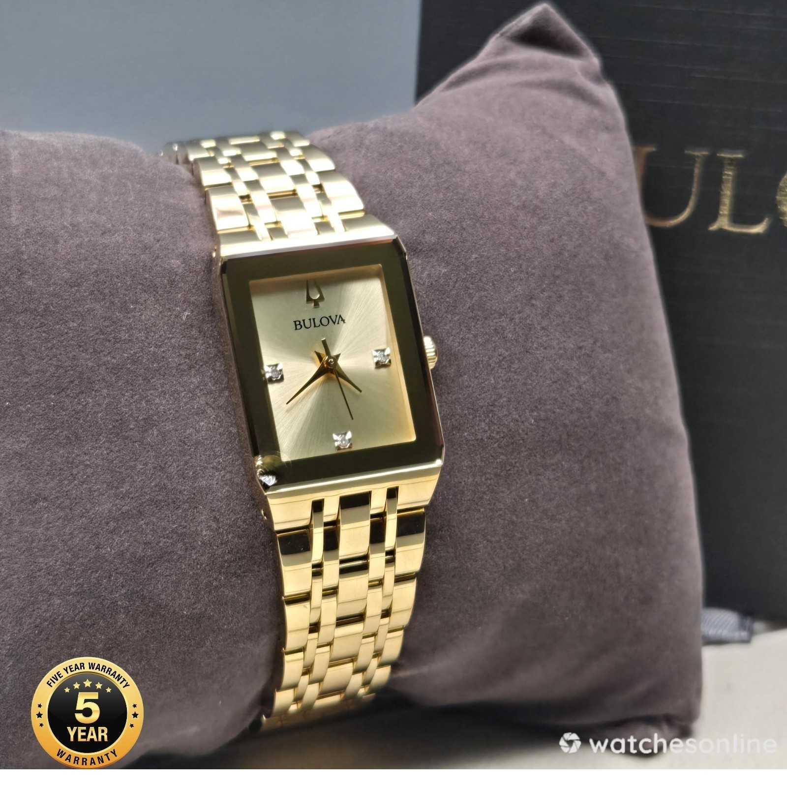 Bulova Modern Store Display Women\'s Gold Tone Gemmed Quartz Watch 97P140 Bulova Modern Store Display Women\'s Gold Tone Gemmed Quartz Watch 97P140