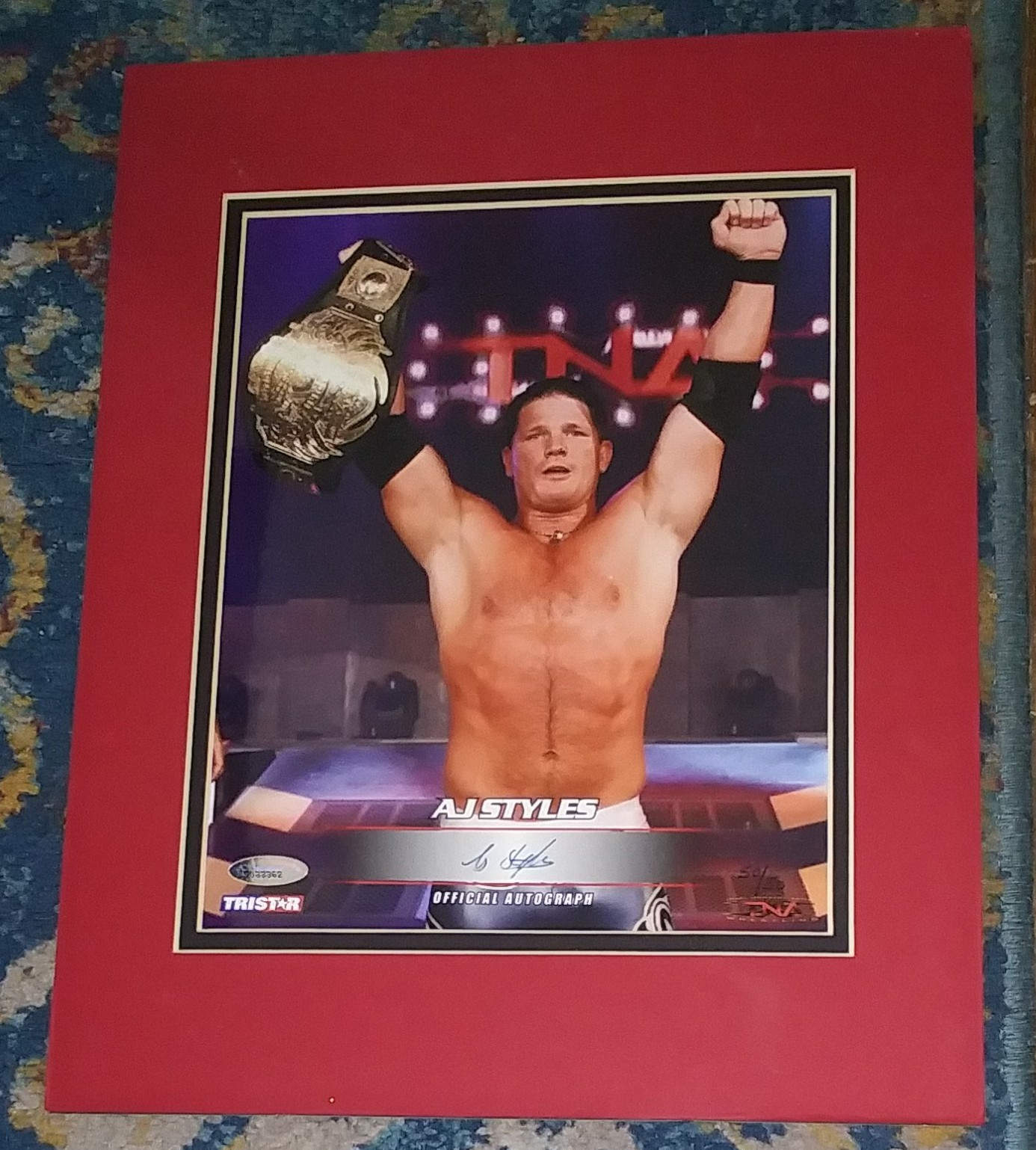 AJ STYLES 8x10 Color Photo OFFICIAL AUTOGRAPH TRISTAR COA 7033362 LTD 50/50 AJ STYLES 8x10 Color Photo OFFICIAL AUTOGRAPH TRISTAR COA 7033362 LTD 50/50