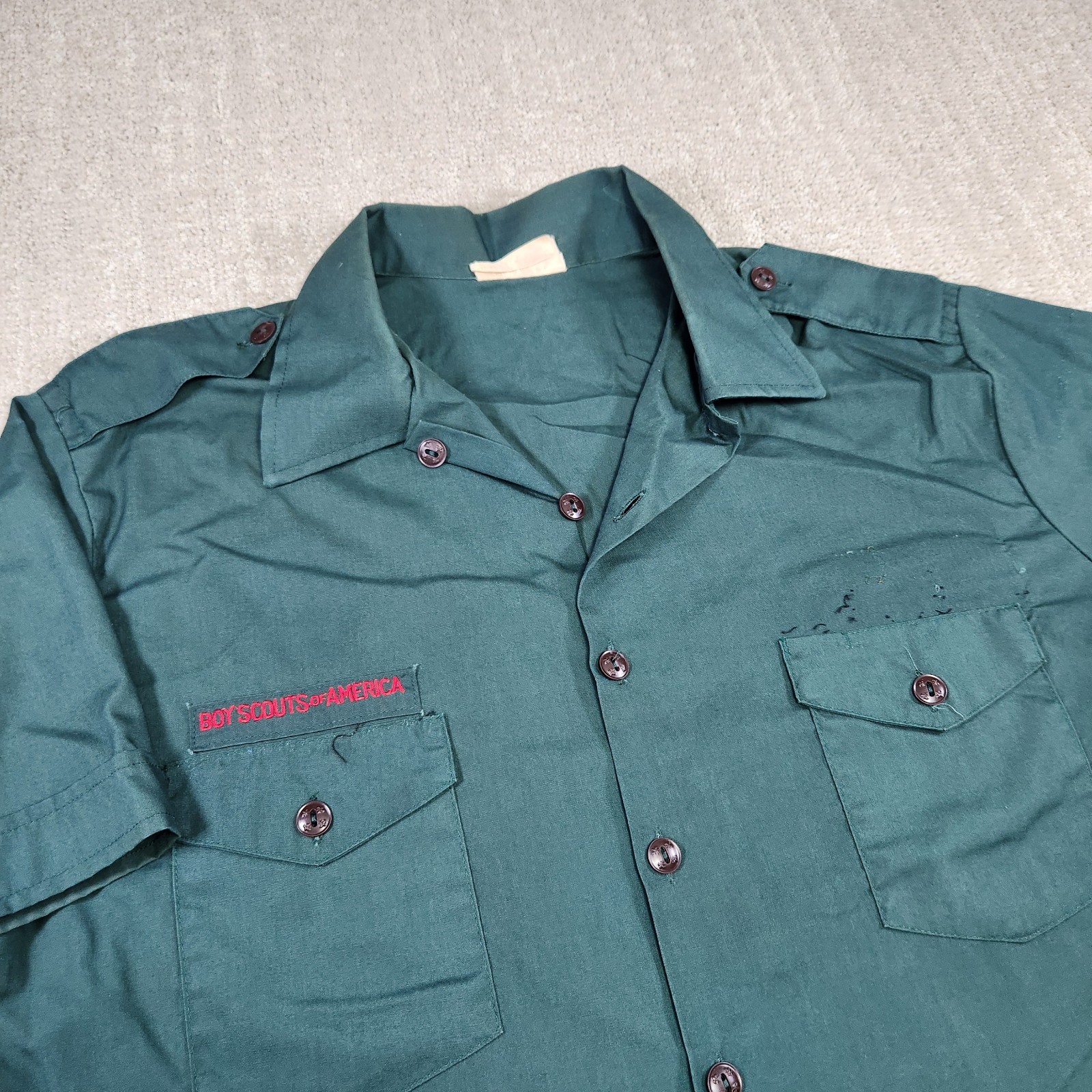 Vintage 60s 70s Boy Scouts Shirt Men XL Green Permanent Press Camp Collar USA Vintage 60s 70s Boy Scouts Shirt Men XL Green Permanent Press Camp Collar USA