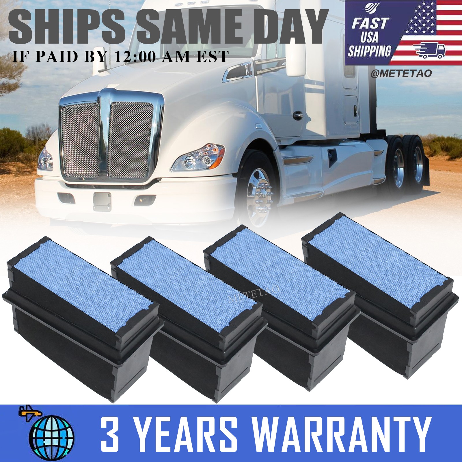 4PCS P621725 Engine Air Filter For KENWORTH T680  For PETERBILT 567 579 Turcks