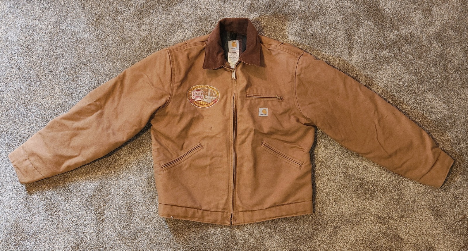Vintage Carhartt J01 BRN Detroit Jacket XL Regular Made USA Blanket Lined Brown