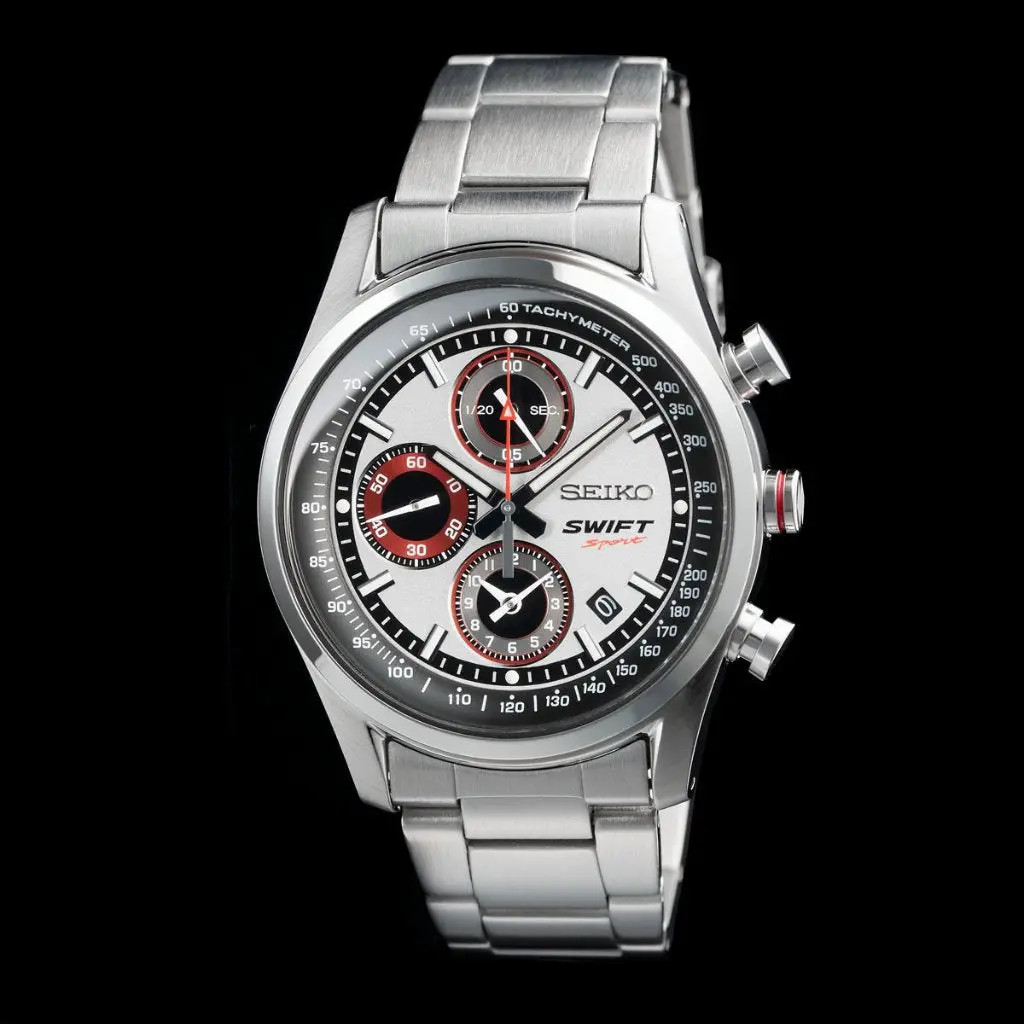 Suzuki Swift Sport x Seiko Chronograph Watch Premium Silver Limited Edition Suzuki Swift Sport x Seiko Chronograph Watch Premium Silver Limited Edition