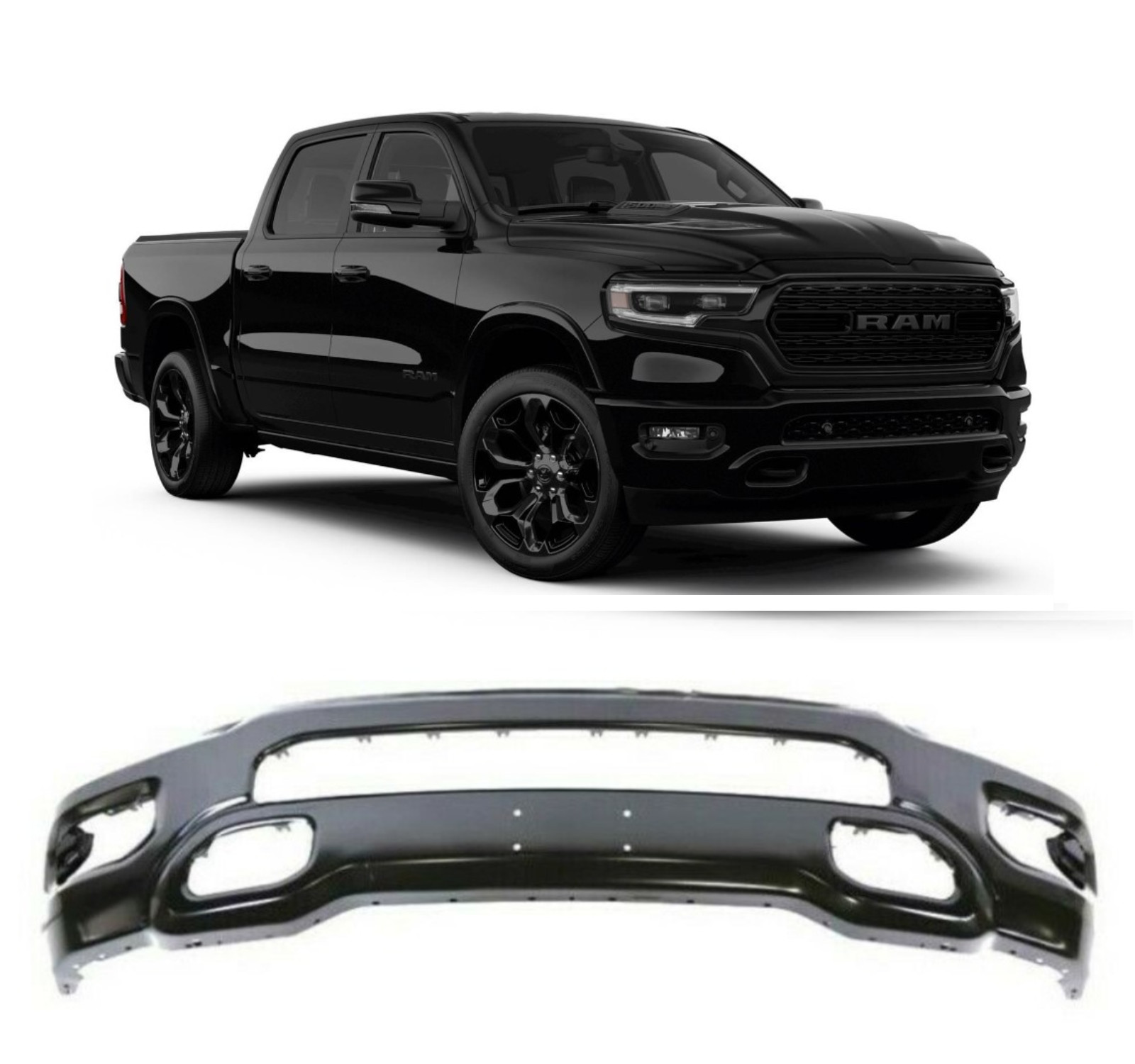 NEW Painted Diamond Black PXJ Front Bumper For 2019-2024 RAM 1500 New Body Style