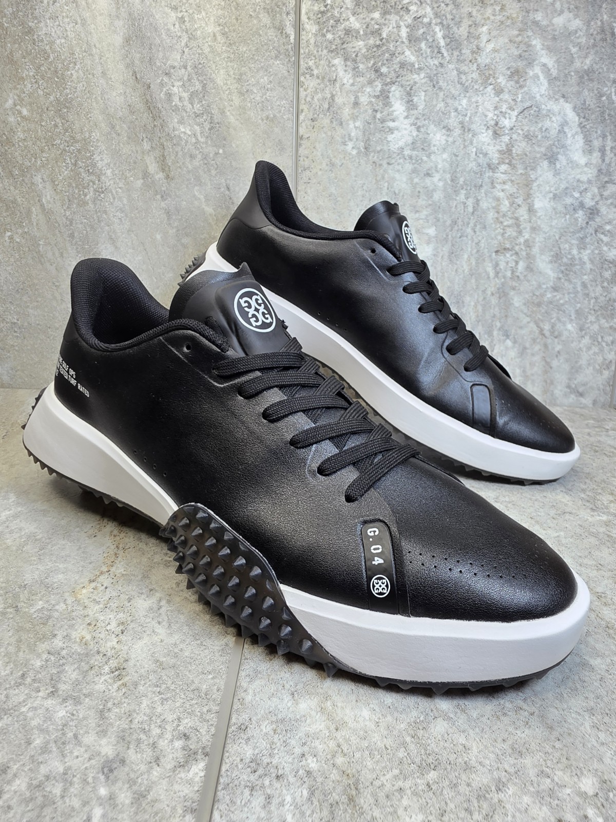 G/FORE G.112 Men’s Golf Cross Trainer Shoes Size 12 Snow Onyx Leather EUC 