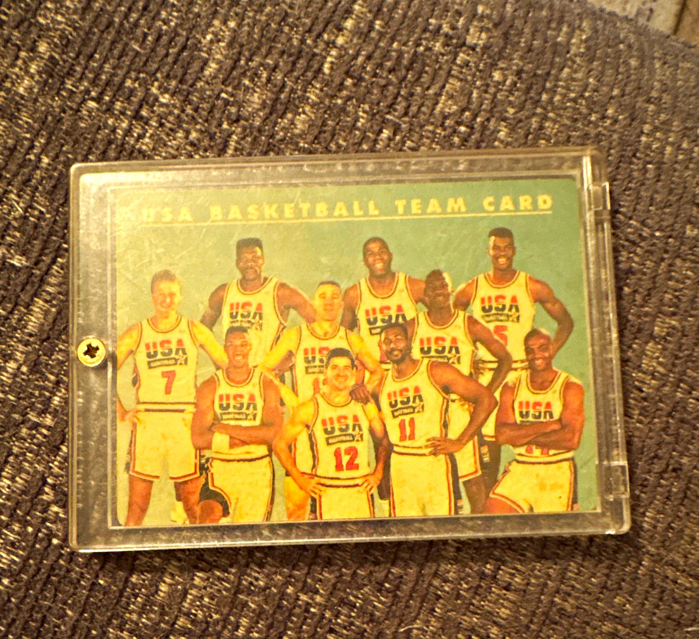 SkyBox 1992 Skybox USA Insert USA Basketball Plastic Team Card #USA Jordan SkyBox 1992 Skybox USA Insert USA Basketball Plastic Team Card #USA Jordan