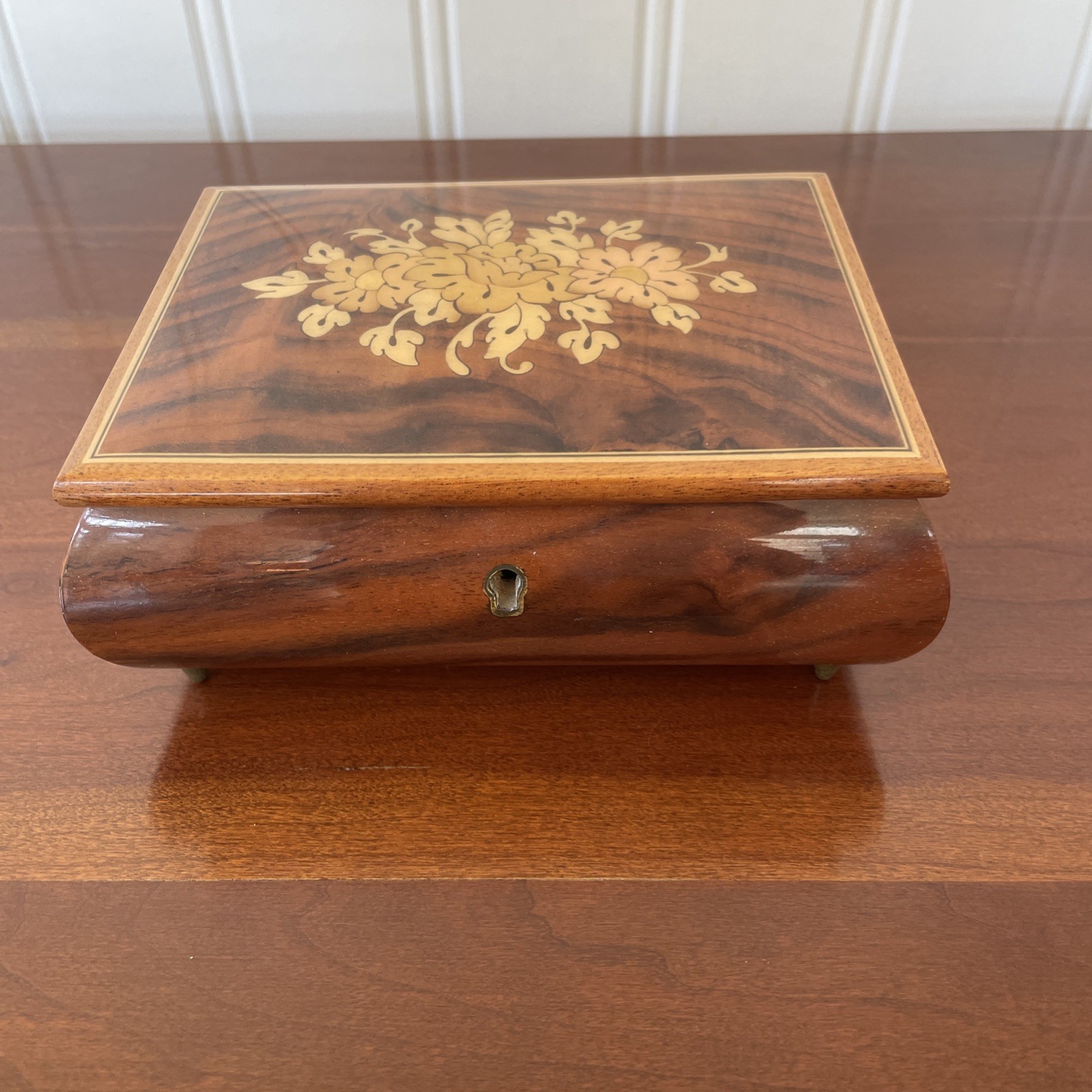 Vintage Italian Wood Music Jewlery Box - Vintage Italian Wood Music Jewlery Box -