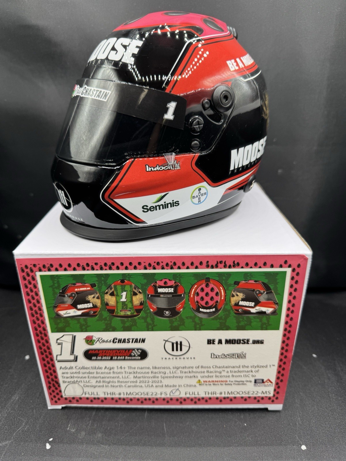 Ross Chastain 2022 Hail Melon Moose Fraternity Replica Mini NASCAR Helmet