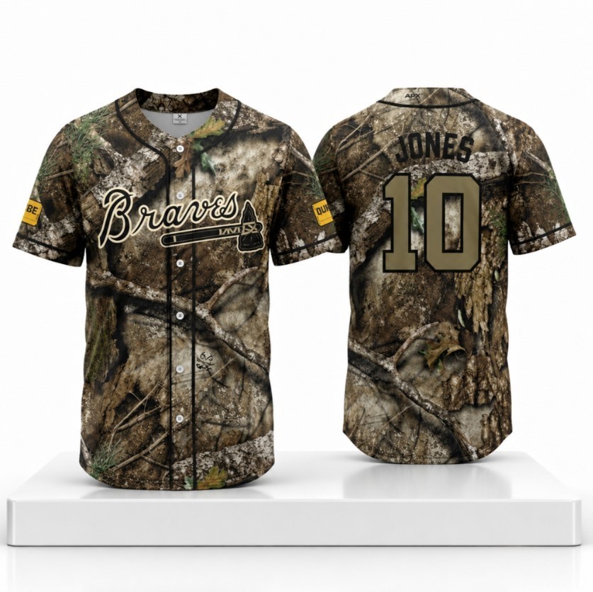 HOTNEWBraves Chipper Jones Realtree APX Fishing Night Printed Jersey 8/29