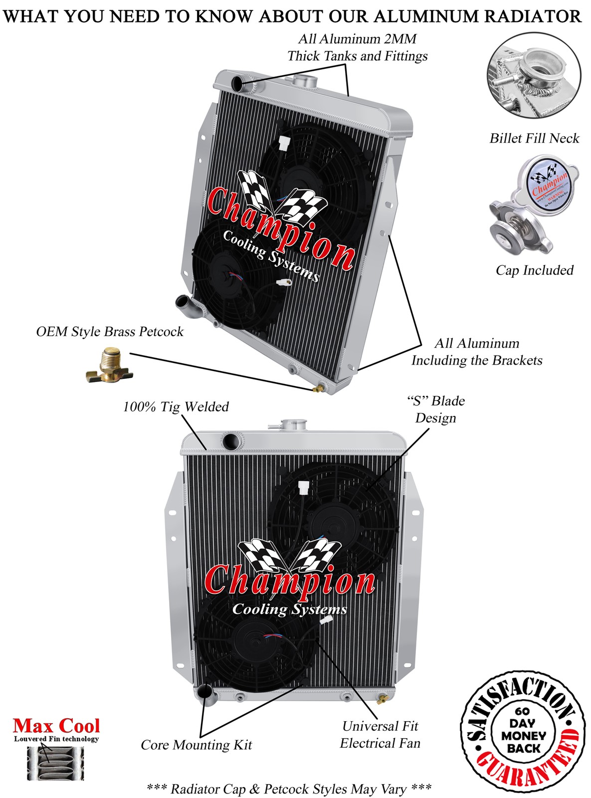 ER Champion 3 Row Radiator Upper Driver,10