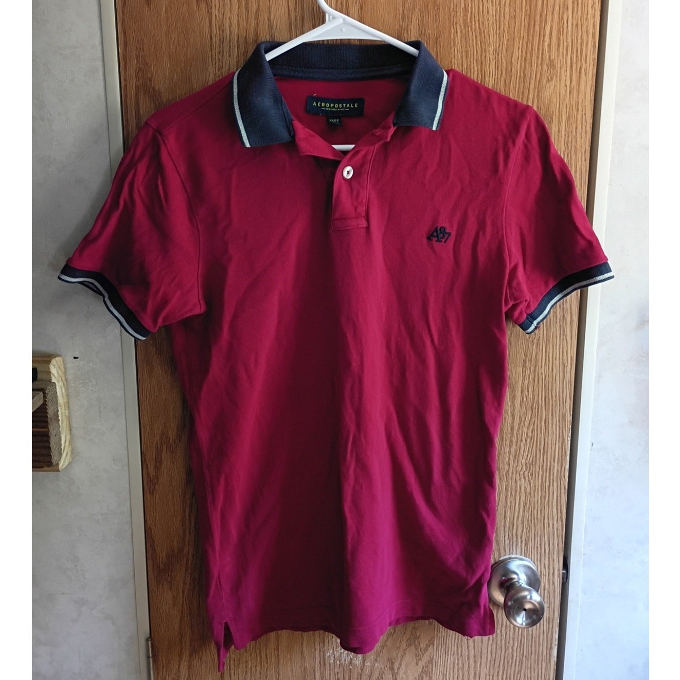 Aeropostale A87 Raspberry Red Polo XS Preppy Golf Country Club Cotton Shirt