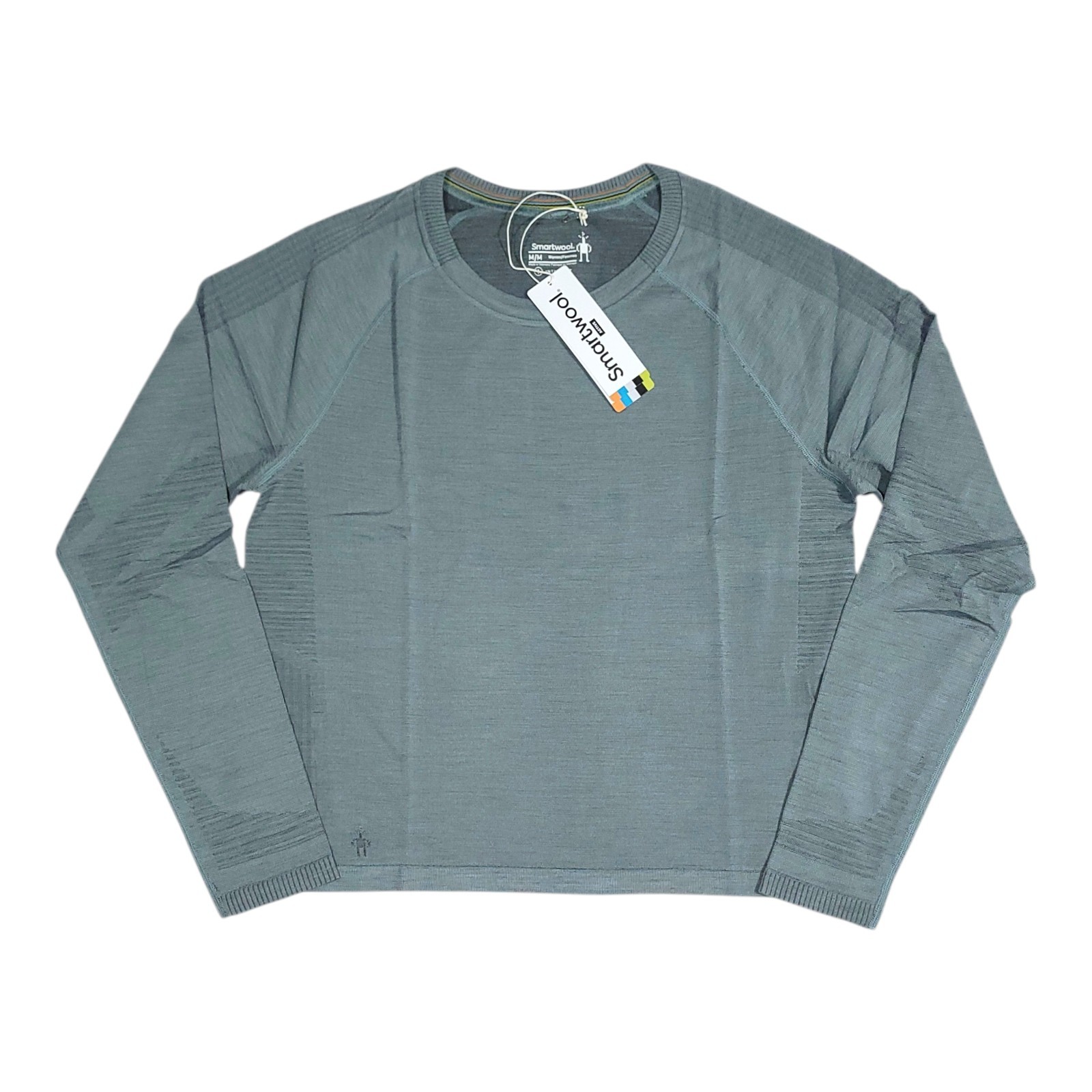 Smartwool Intraknit Active Seamless Long Sleeve Shirt Women\'s S Pewter Blue $115